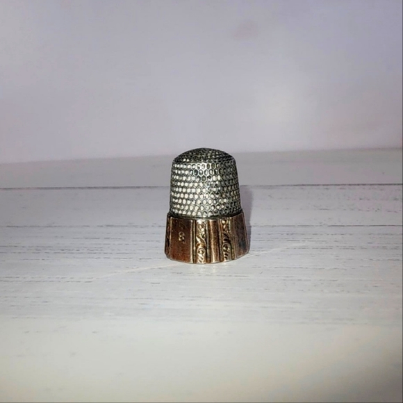 Antique Gold & 925 Sterling Silver Thimble by Ketcham & McDougall 1900s - Picture 4 of 7